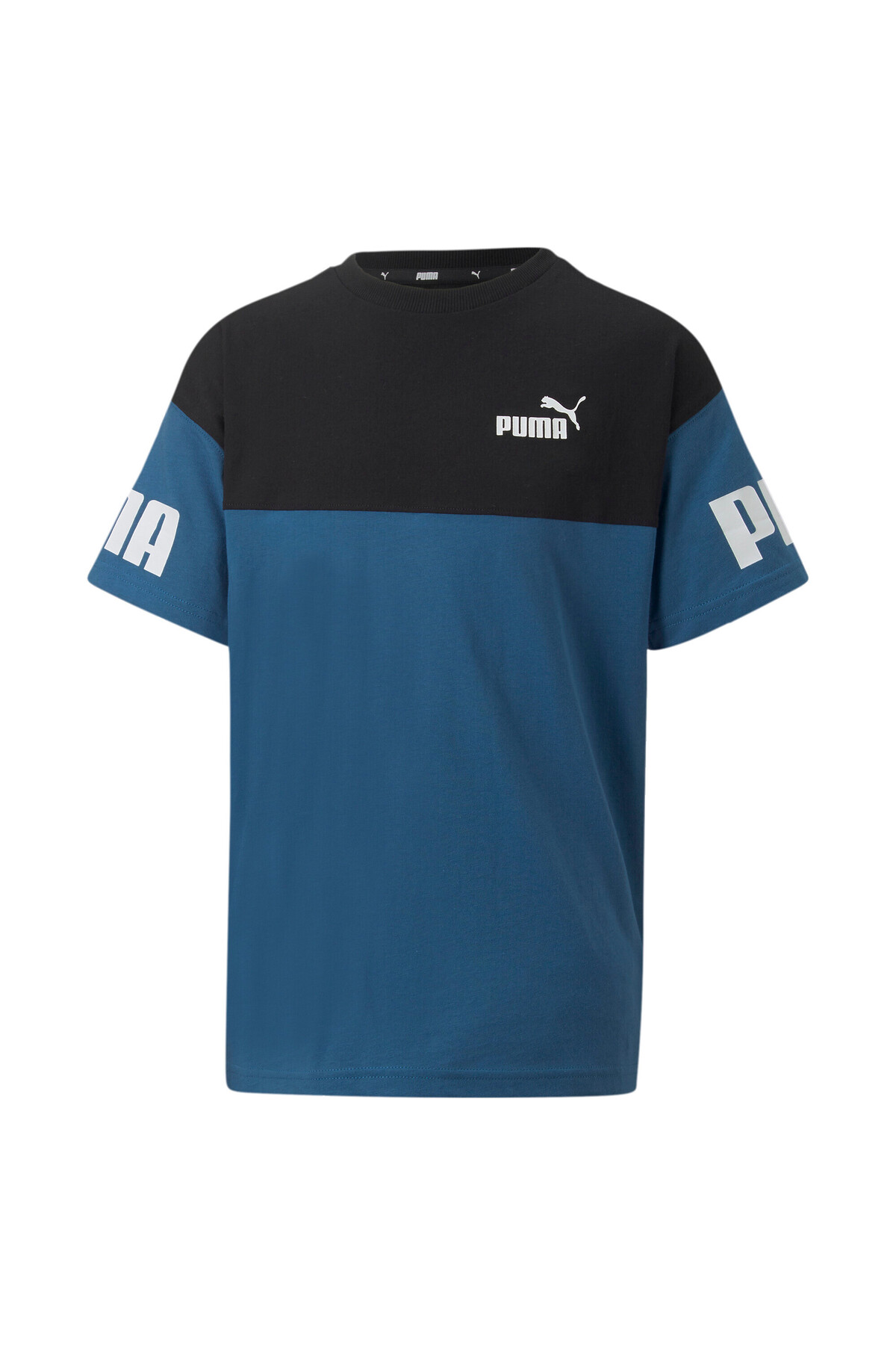 Puma Youth Boys Power Colour Block T-Shirt - Blue