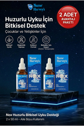 Nurse Harvey's Nox Bitkisel Uyku Damlası 50 ml x 2 Adet - Bebek Çocuk ve Yeti...