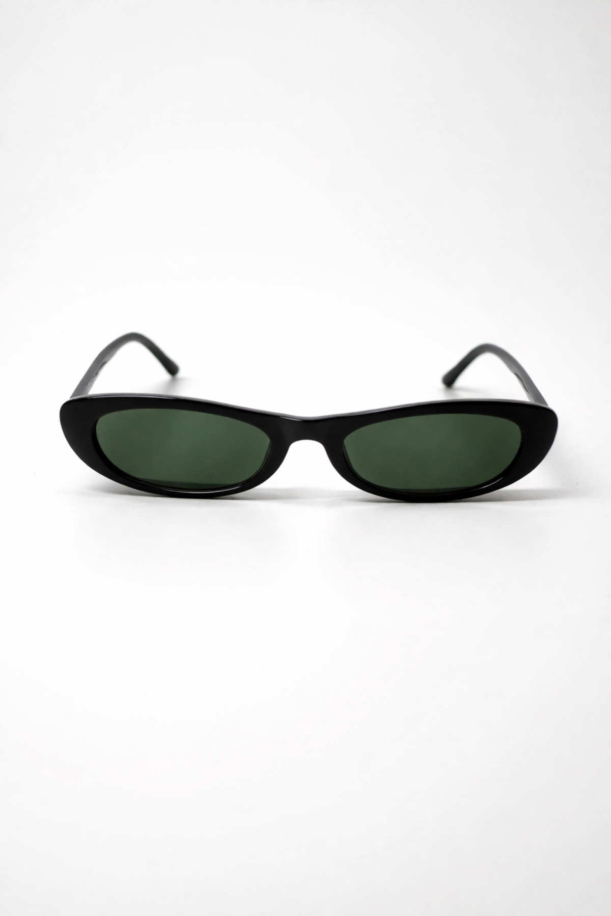 Eyesofia Laurent Slim Tasarım Ince Uv400 Unisex Siyah Yeşil Güneş Gözlüğü görsel 5