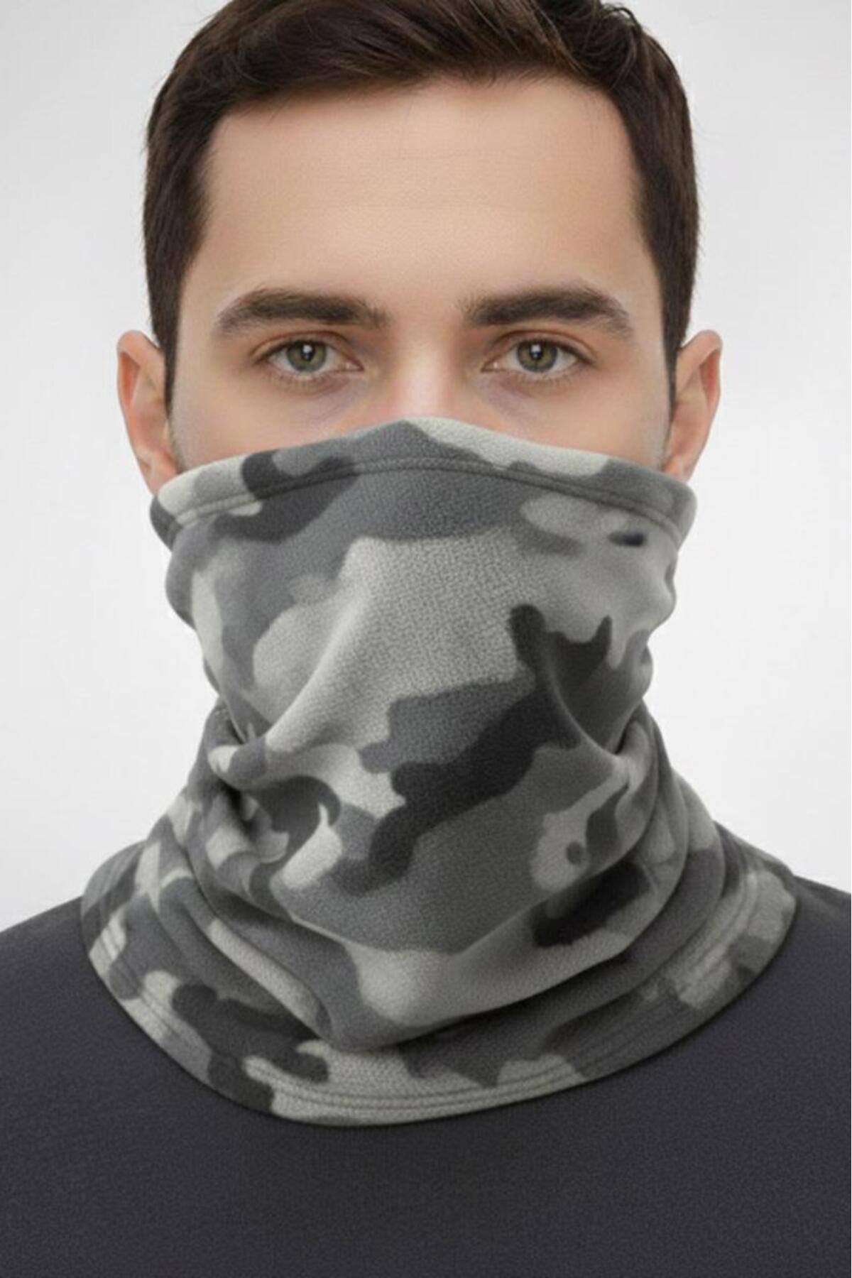 SINGLE SWORD Unisex Kışlık Polar Boyunluk & Bere | Çok Amaçlı Soğuk Hava Koruması 1 Adet 0//KAMUFLAJ görsel 2