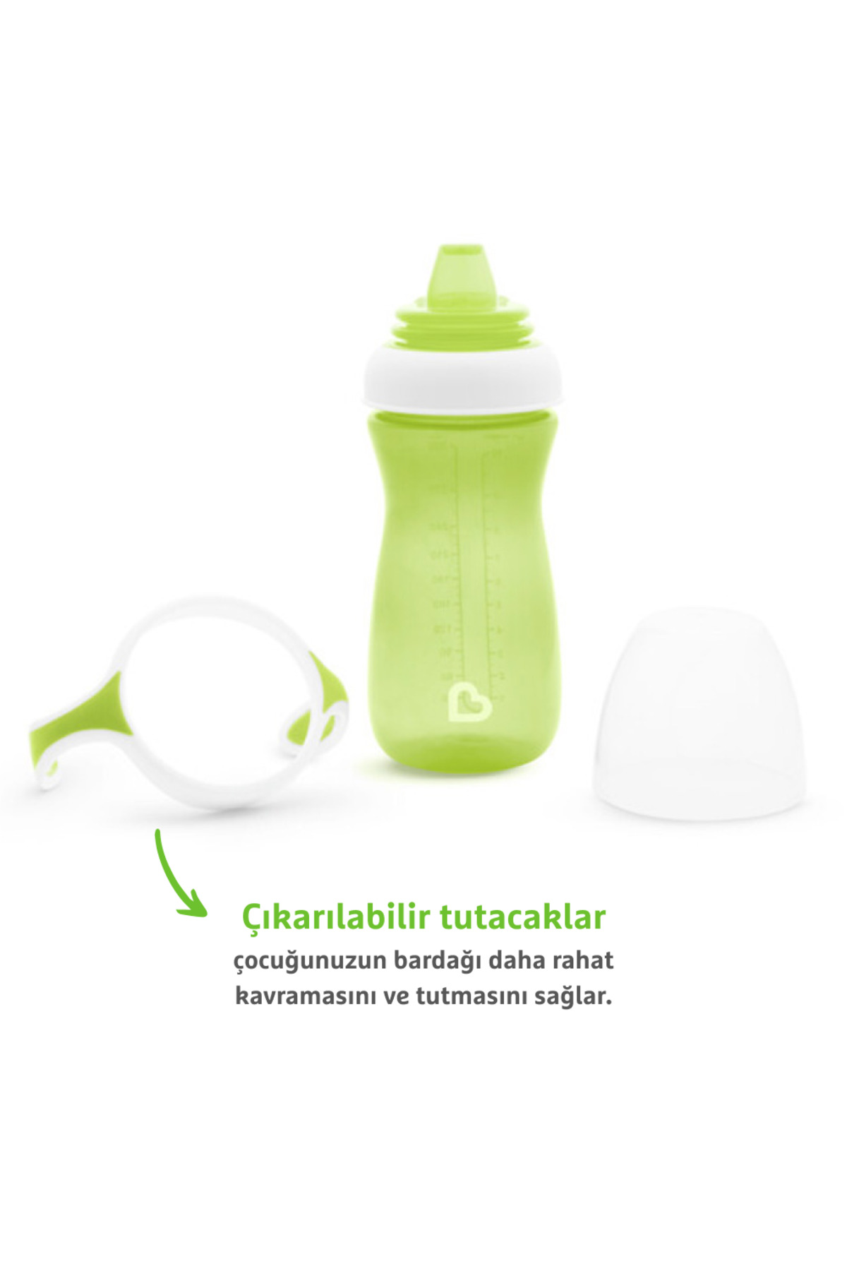 Munchkin Duyarlı Geçiş Bardağı |9 Ay+ Bebekler İçin|296 ml| Sızdırmaz & Kolay Tutulan Tasarım|Yeşil fotoğrafı 3 (önizleme)