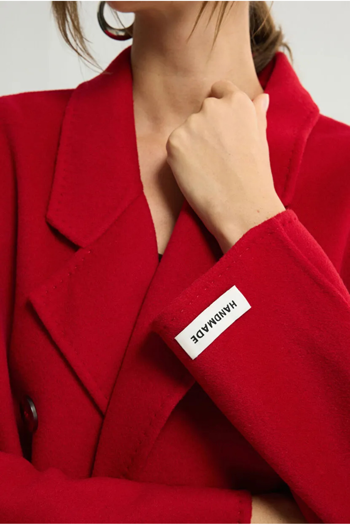 Love My Body  Kuşaklı Yün Karışımlı Kaban - Görsel 6