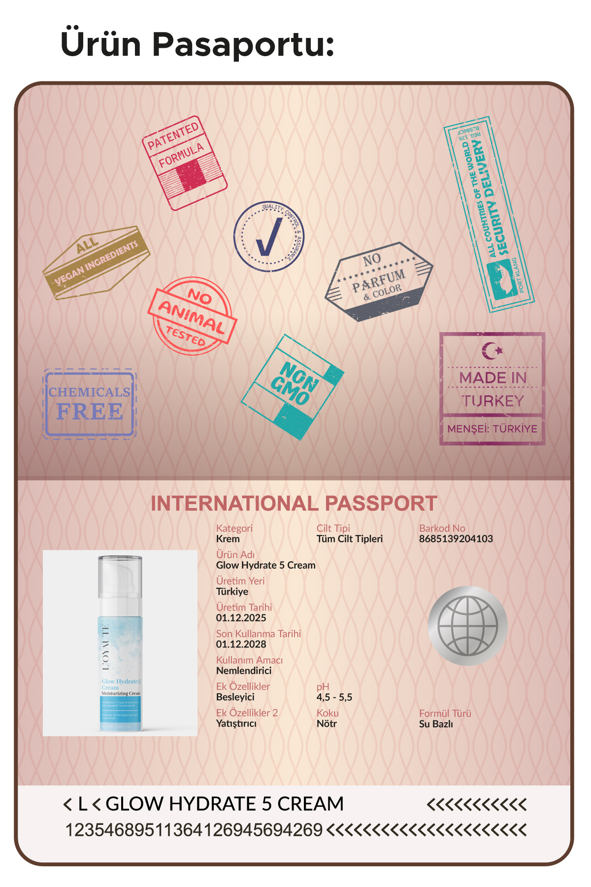 5 farklı Hyaluronik Asit İçeren Nemlendirici Krem Glow Hydrate 5 Moisturizing Cream 50 ml — GHC2501 — تصویر 6 از 8