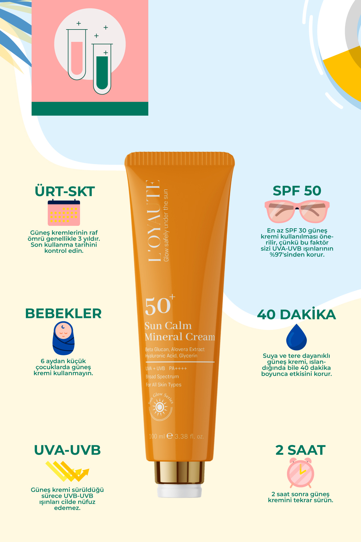 کرم ضد آفتاب صورت سان کالم مینرال SPF50+ با محافظت بالا برای انواع پوست، ۱۰۰ میلی لیتر — LSC2501 — تصویر 4 از 6
