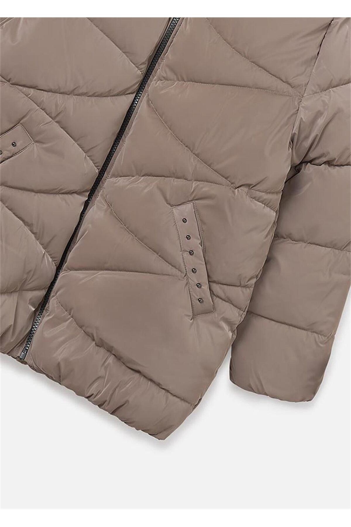 Mayoral Kız Çocuk Dolgulu Mont Koyu Bej 7436 fotoğrafı 6 (önizleme)