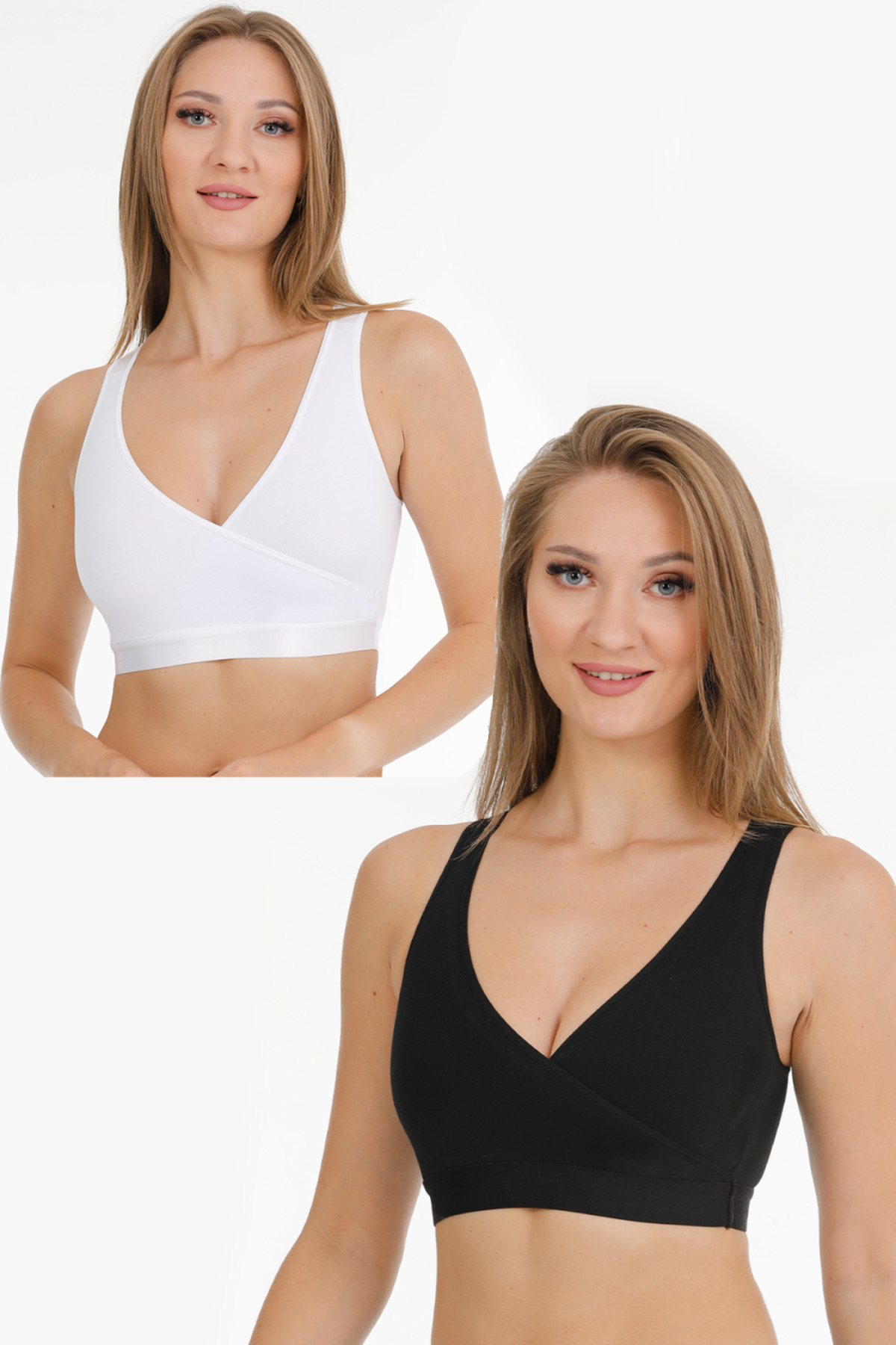 par lingerie pl Emzirme Sporcu Büstiyeri 2li Set siyah-beyaz fotoğrafı 2 (önizleme)