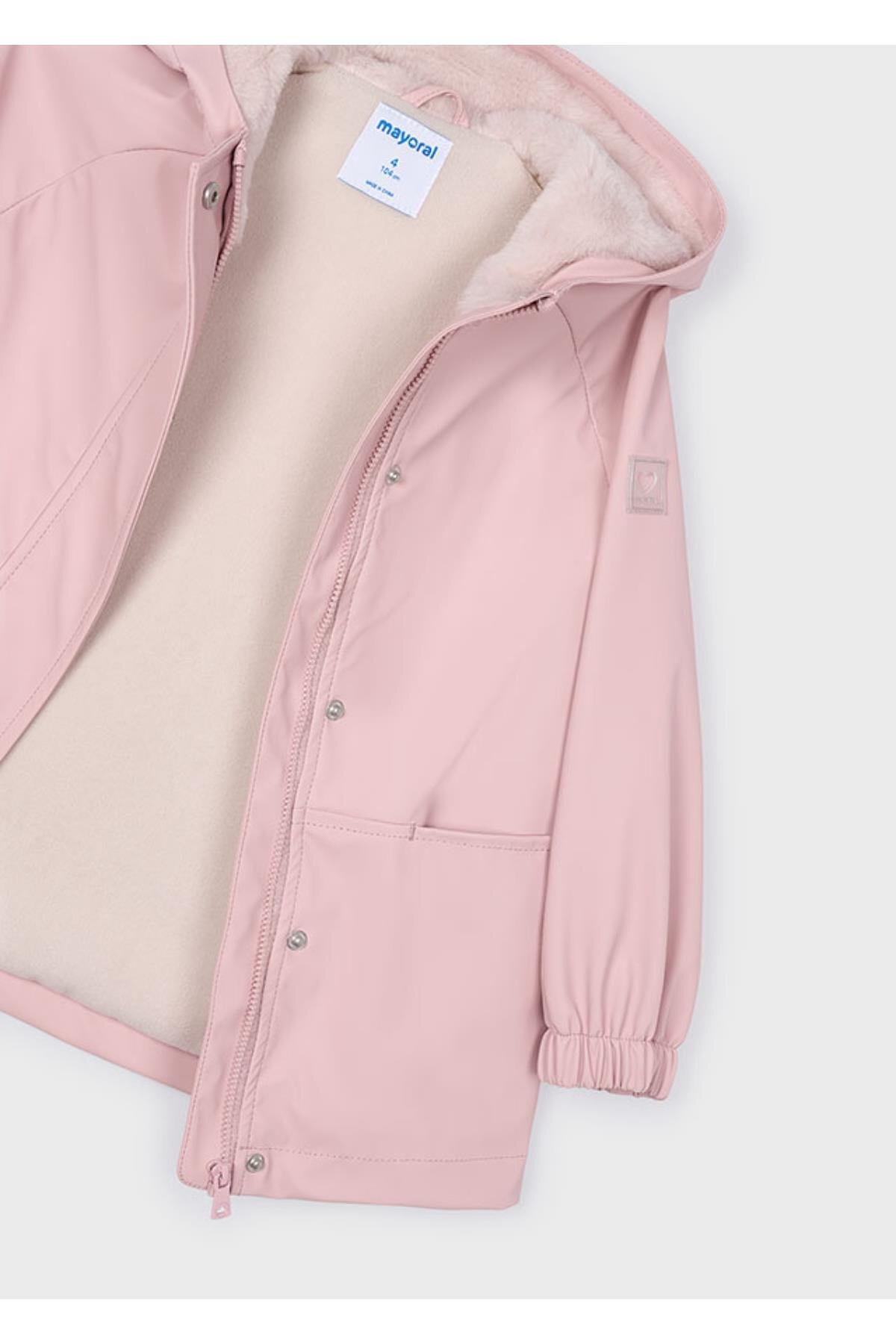 Mayoral Kız Çocuk İçi Peluşlu Yağmurluk Pembe fotoğrafı 3 (önizleme)