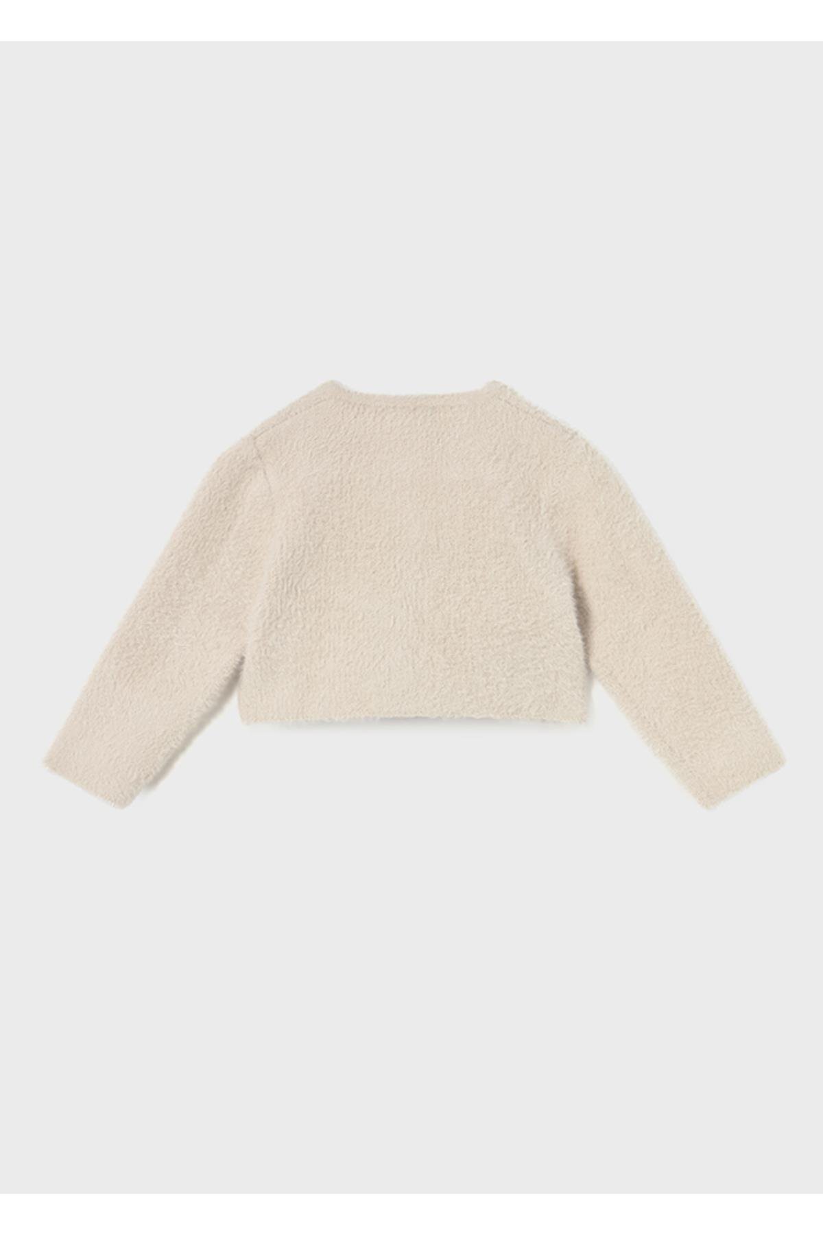 Mayoral 1-4 Yaş Kız Çocuk Tüylü Düğmeli Uzun Kollu Hırka Bej fotoğrafı 2 (önizleme)