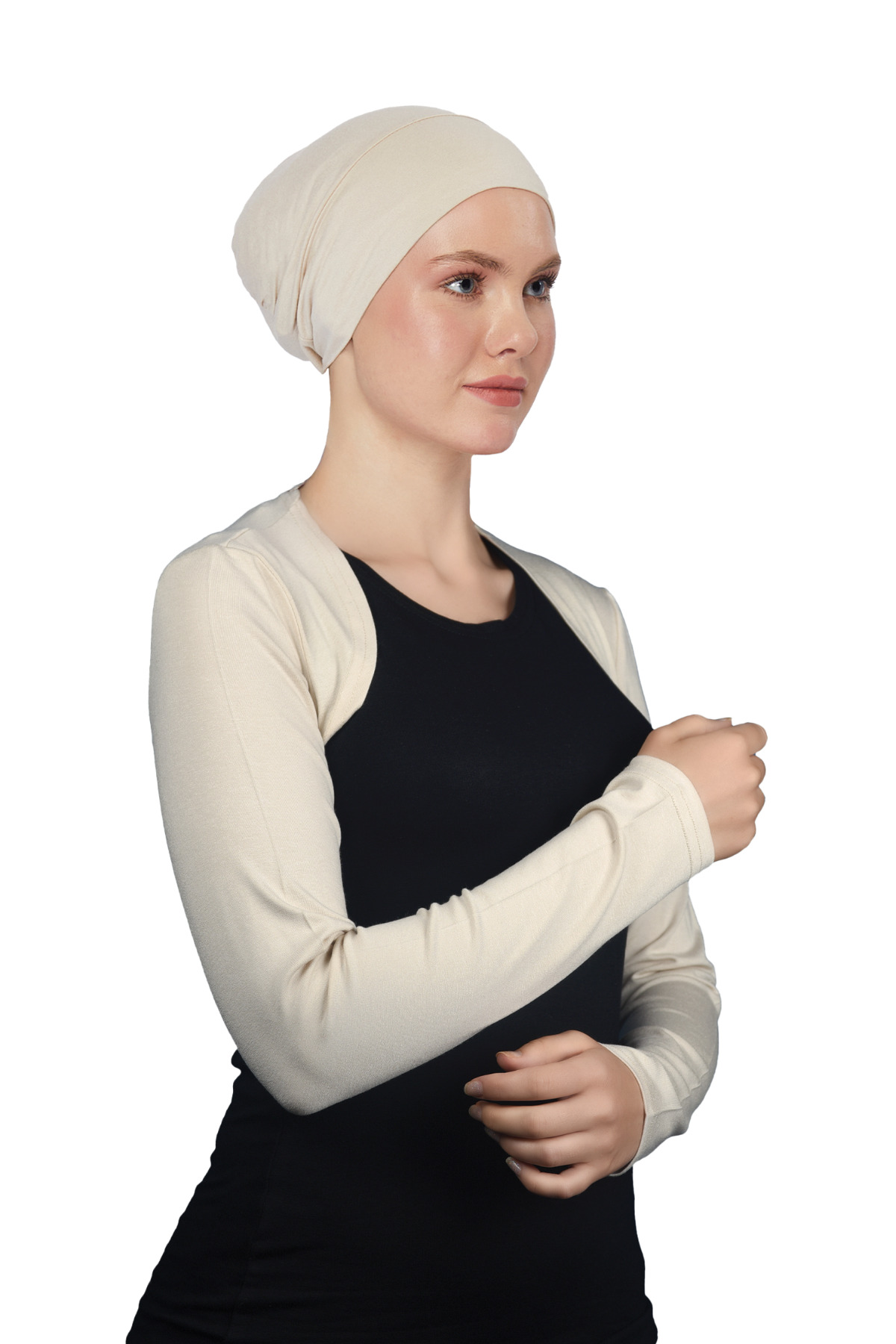 Long Sleeve Modest Bolero - Cream