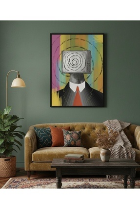 Simizm Çerçevesiz Soyut sürrealist Sanat Duvar Posteri | Modern Dekoratif Tas...