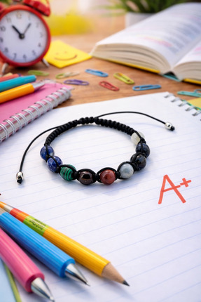 ENFERA DOĞAL TAŞ Doğal Taş Erkek Öğrenci Başarı Bilekliği Makrome 8 mm Özgüve...