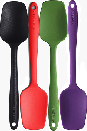 Genel Markalar Silikon Kaşık Seti 4lü Büyük Boy Yanmaz Yapışmaz Çizmez Siyah-...