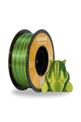 KINGROON Çift Renkli Silk PLA 1.75 MM 1Kg Sarı Yeşil - Bukalemun Etkili Parla...