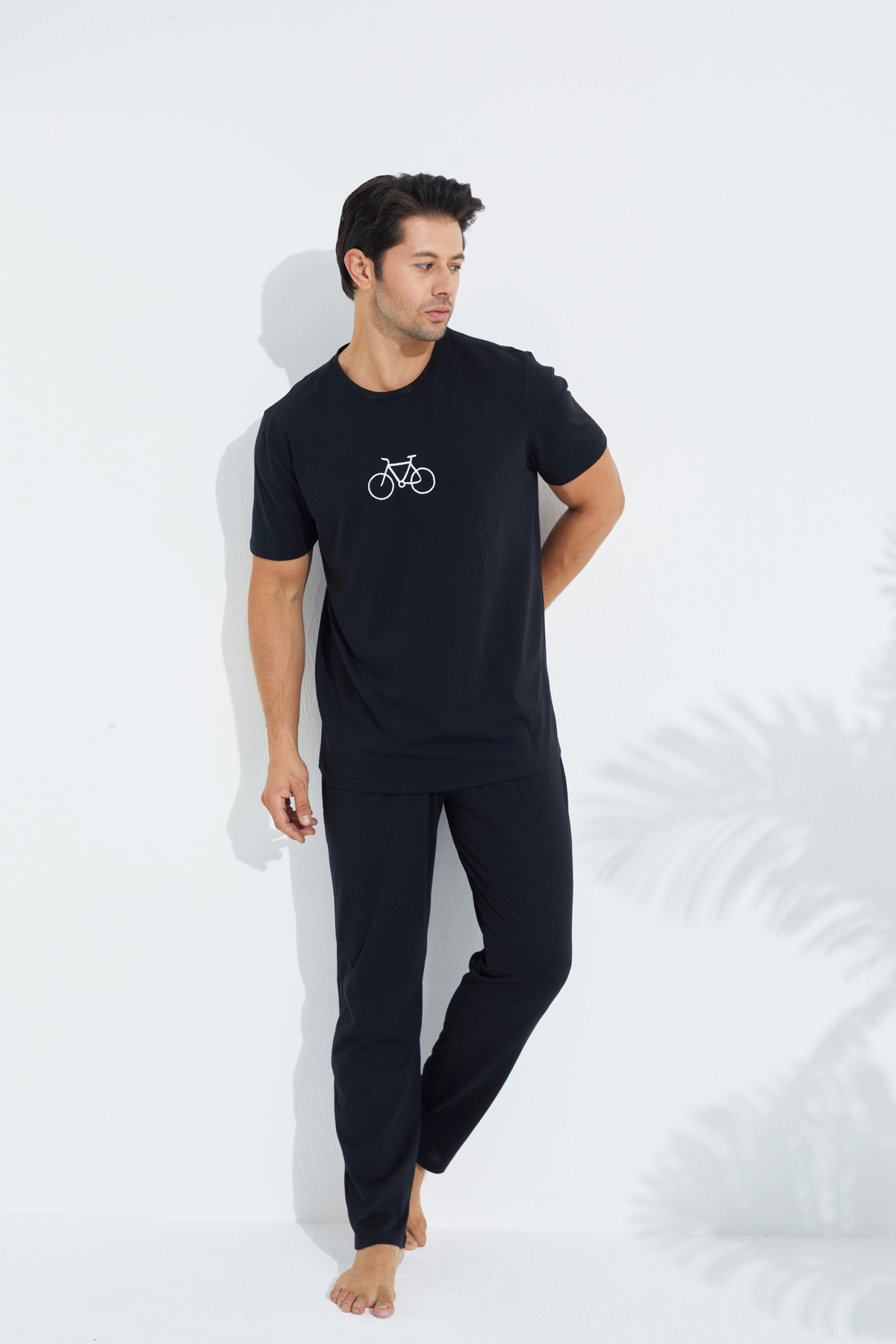 Siyah İnci  siyah Kısa Kollu Örme Erkek Pijama Takım 7794 - Görsel 2