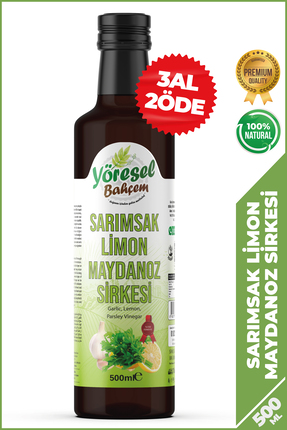 Yöresel Bahçem Sarımsak Limon Maydanoz Sirkesi Doğal Fermantasyon 500 ml