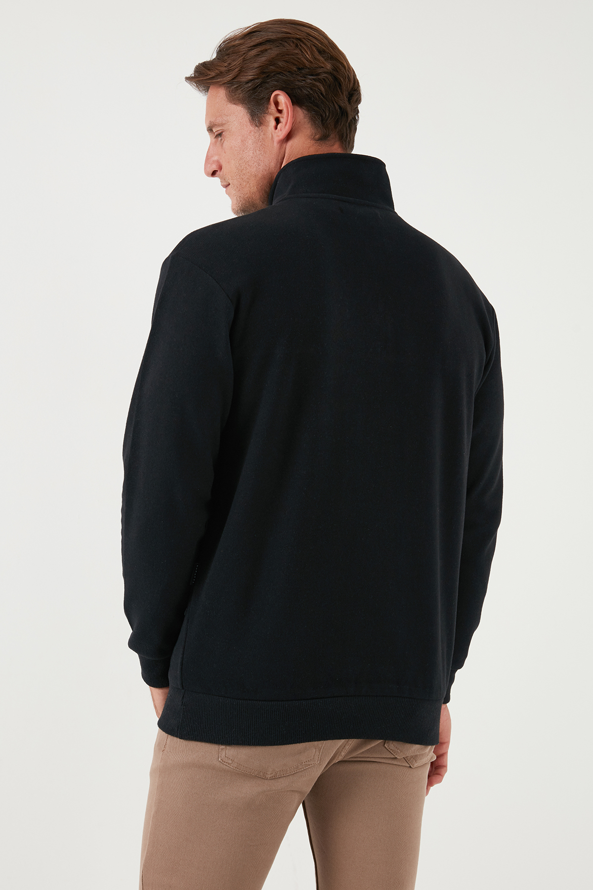 Buratti  Pamuklu Regular Fit Yarım Fermuarlı Dik Yaka Kazak Erkek KAZAK 456112 - Görsel 8