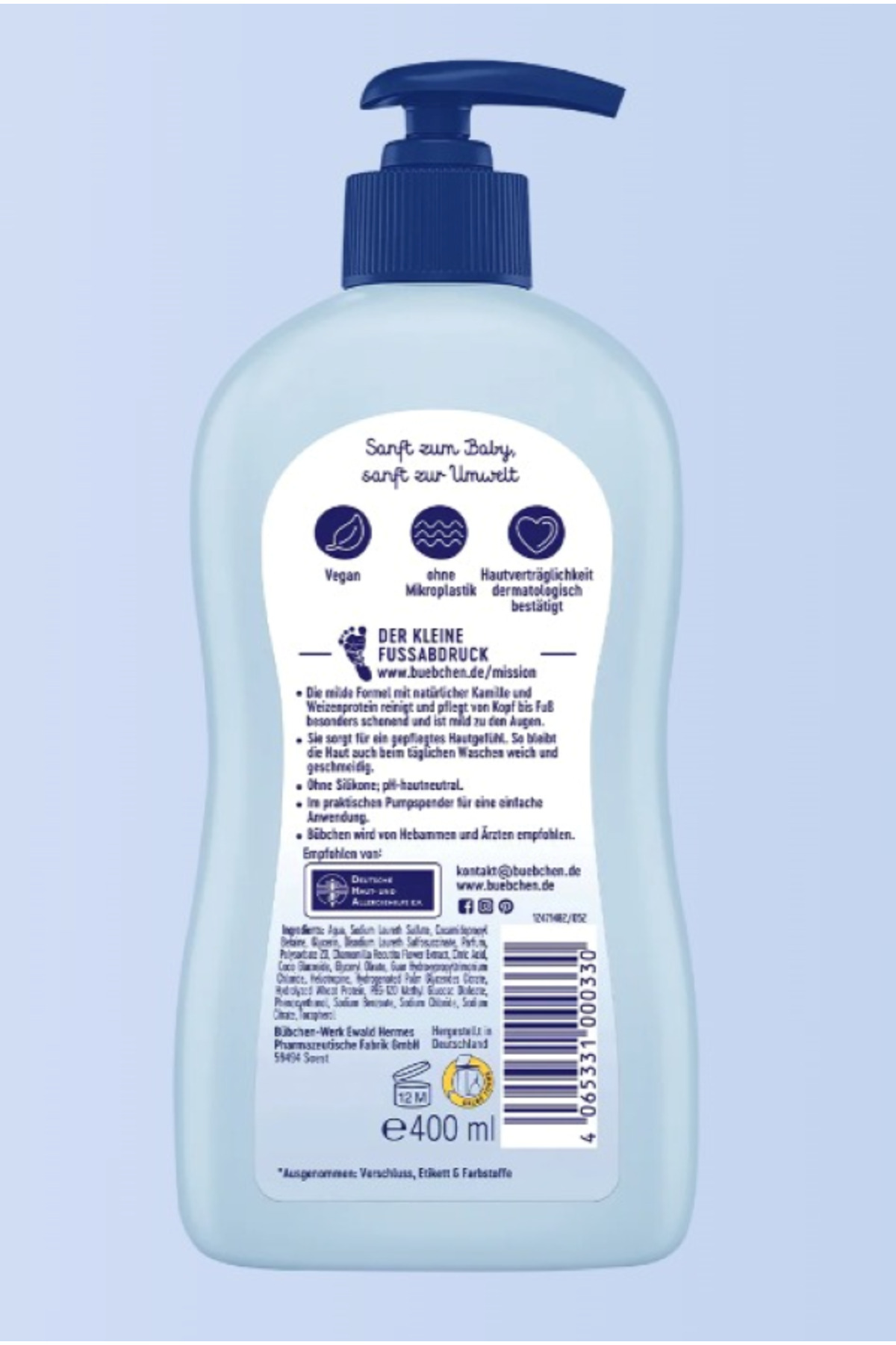 Bübchen Hassas Ciltler Için Bebek Yıkama Jeli 400 Ml fotoğrafı 3 (önizleme)