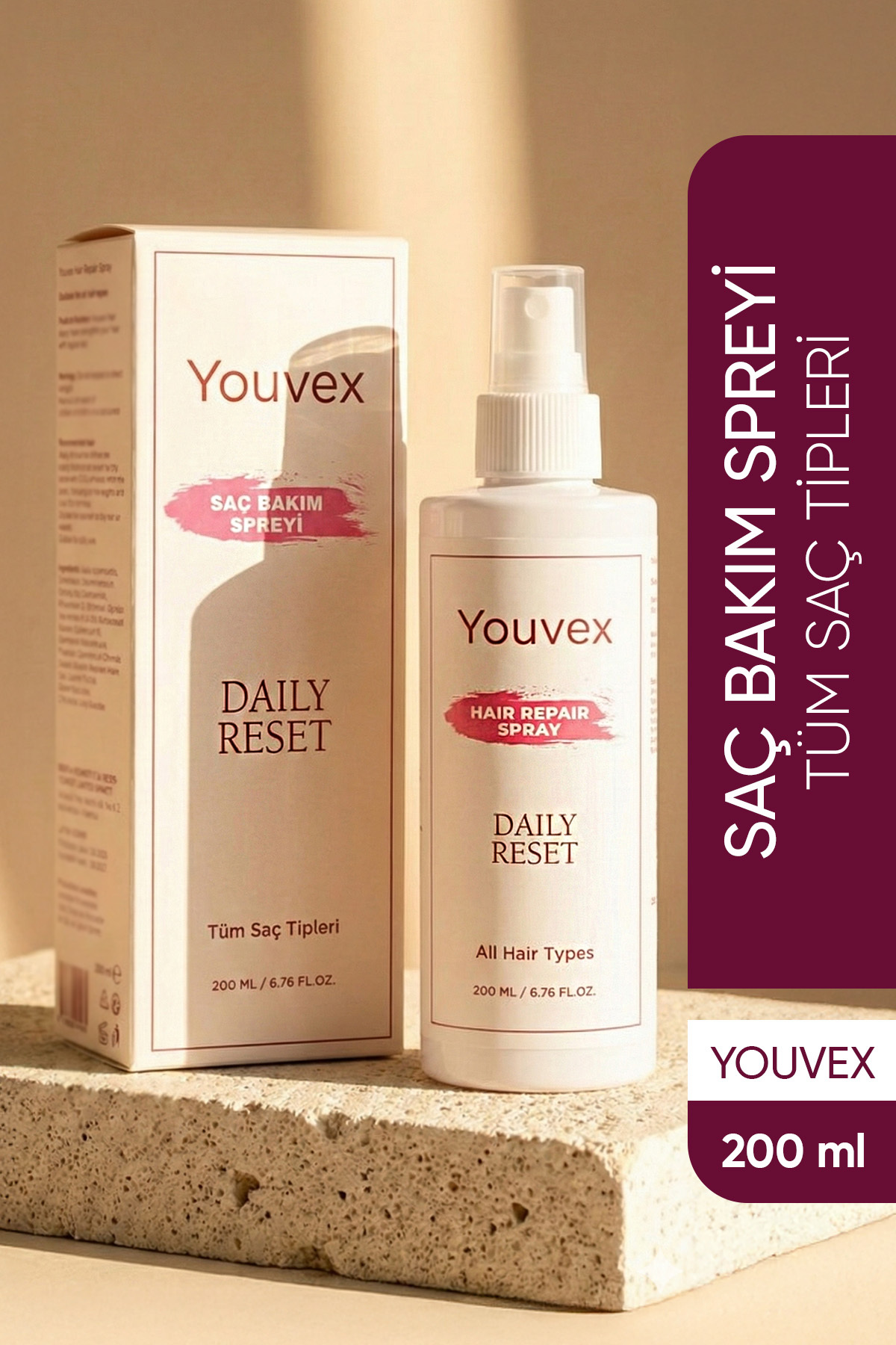 The Youvex Daily Reset Grape Exosome İçeren Saç Bakım Spreyi 200 ml — 8684880494085
