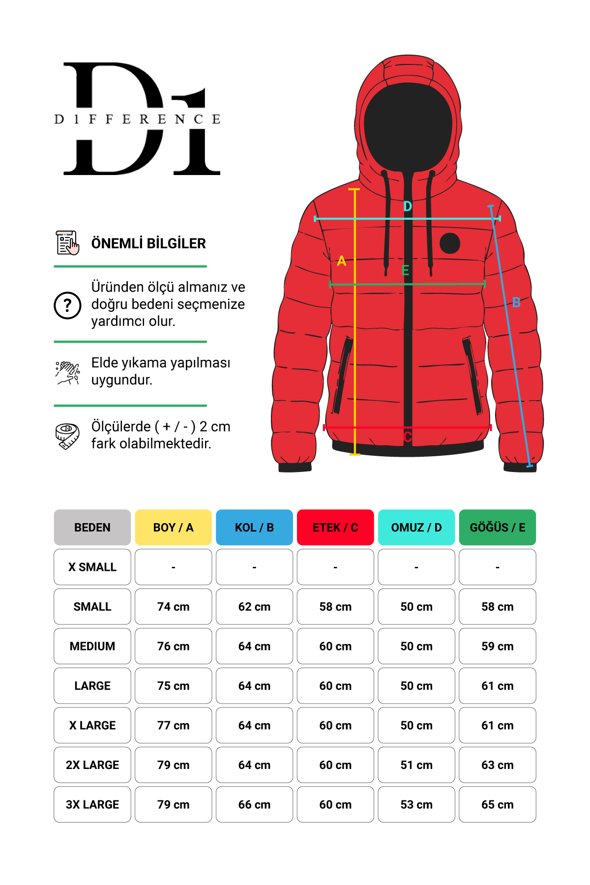 D1fference  Kadın Kışlık Şişme Mont Sıcak Tutan Dolgu İçi Astarlı Su İtici Rüzgar Geçirmez Kapüşonlu Spor Mont - Görsel 6