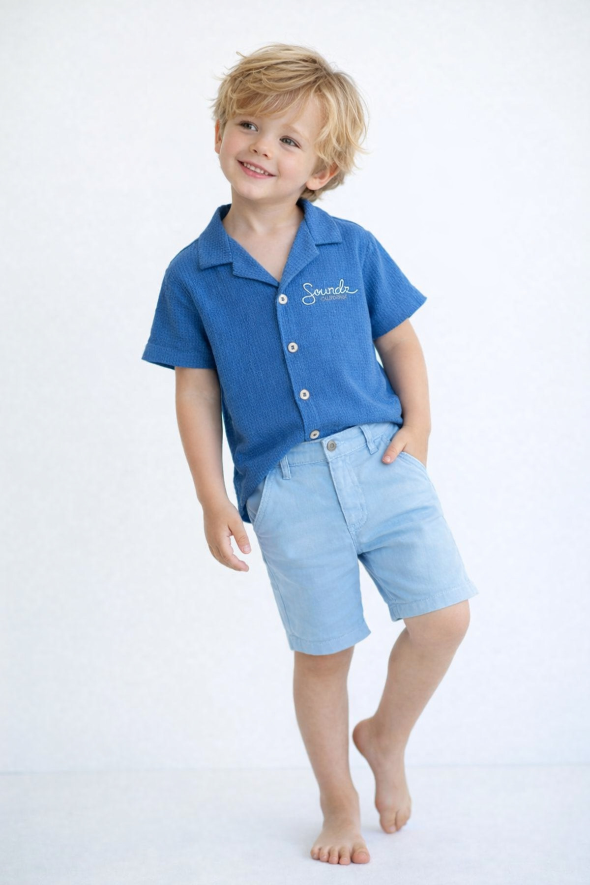 Chicsy Baby Tarz Gömlekli  Belden Ayarlanabilir Kısa Kollu Şortlu 2'li Takım Çocuk ve Bebek Giyim Özel Gün Bayra fotoğrafı 2 (önizleme)