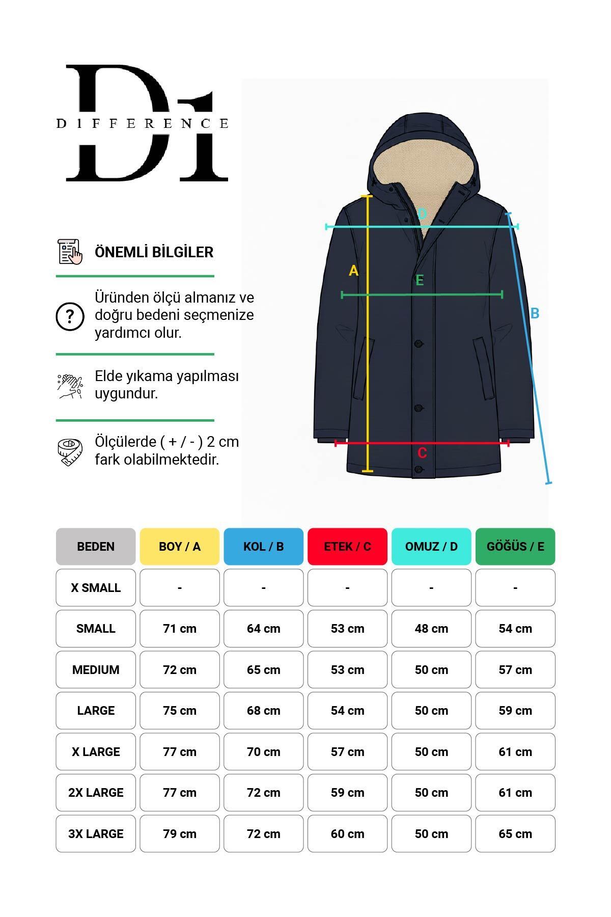 D1fference  Erkek Kışlık Parka Sıcak Tutan Dolgu İçi Kürklü Su İtici Rüzgar Geçirmez Kapüşonlu Parka Mont - Görsel 7