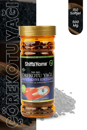 Shiffa Home Çörekotu Yağı 150 Kapsül 500mg Softjel Çörek Otu Yağı Kapsül