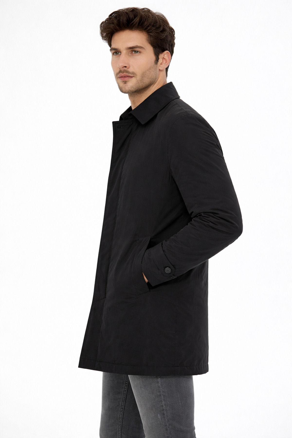 COMPİERE Slim Fit Içi Çıkmalı Su Iticili Trençkot Pardesü görsel 2
