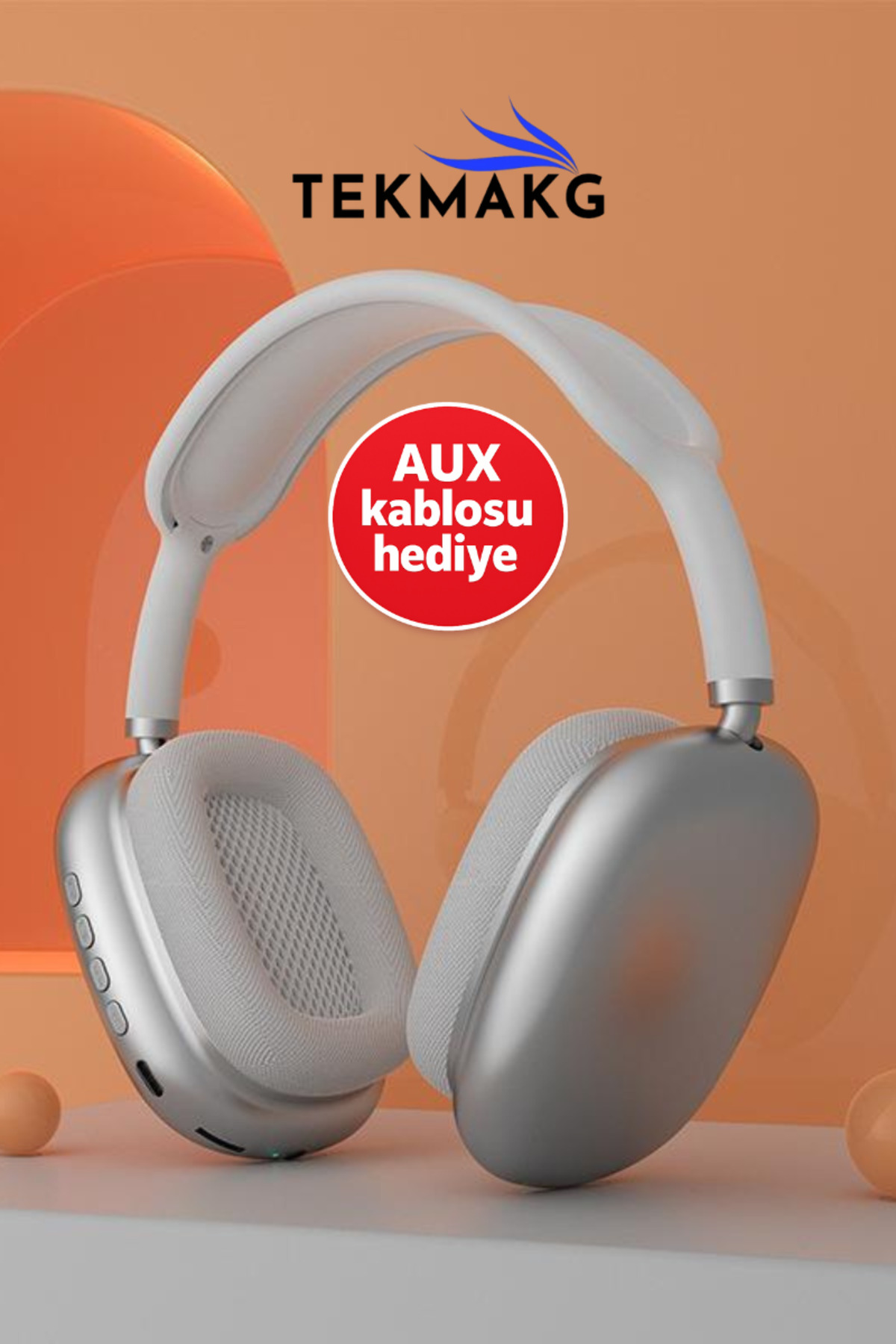 Wireless Over Ear Bluetooth Headset with Microphone iOS Android Compatible High Sound Quality
