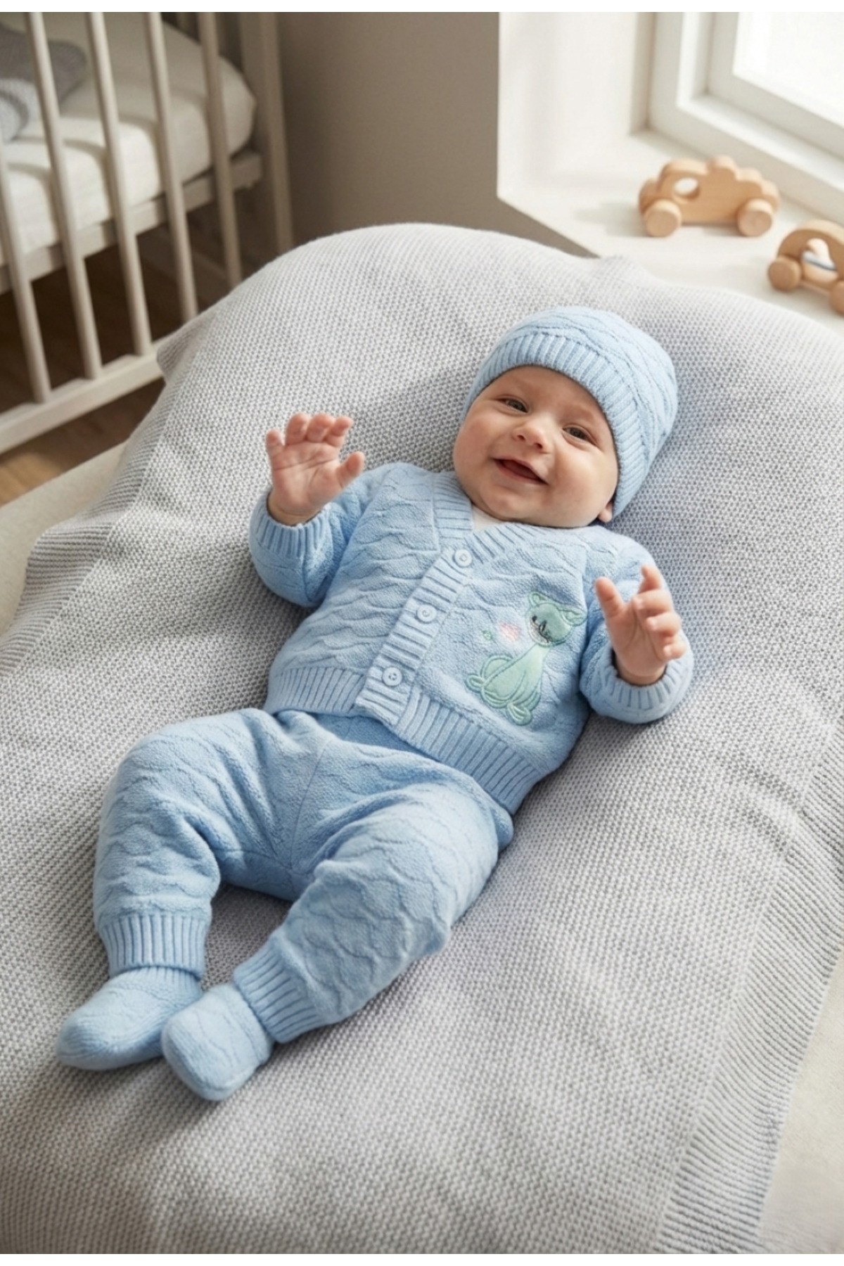 BUUFUU Bebek Triko Takım Uzun Kollu 4 Parça Set 0-6 Ay fotoğrafı 2 (önizleme)