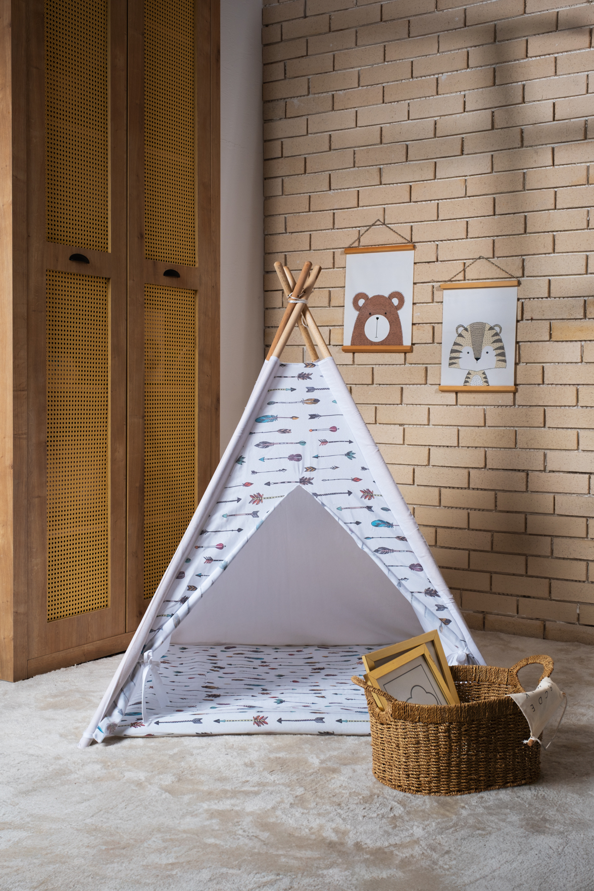 homy textiles SafeMom Ahşap Kızılderili Çocuk Oyun Çadırı fotoğrafı 2 (önizleme)