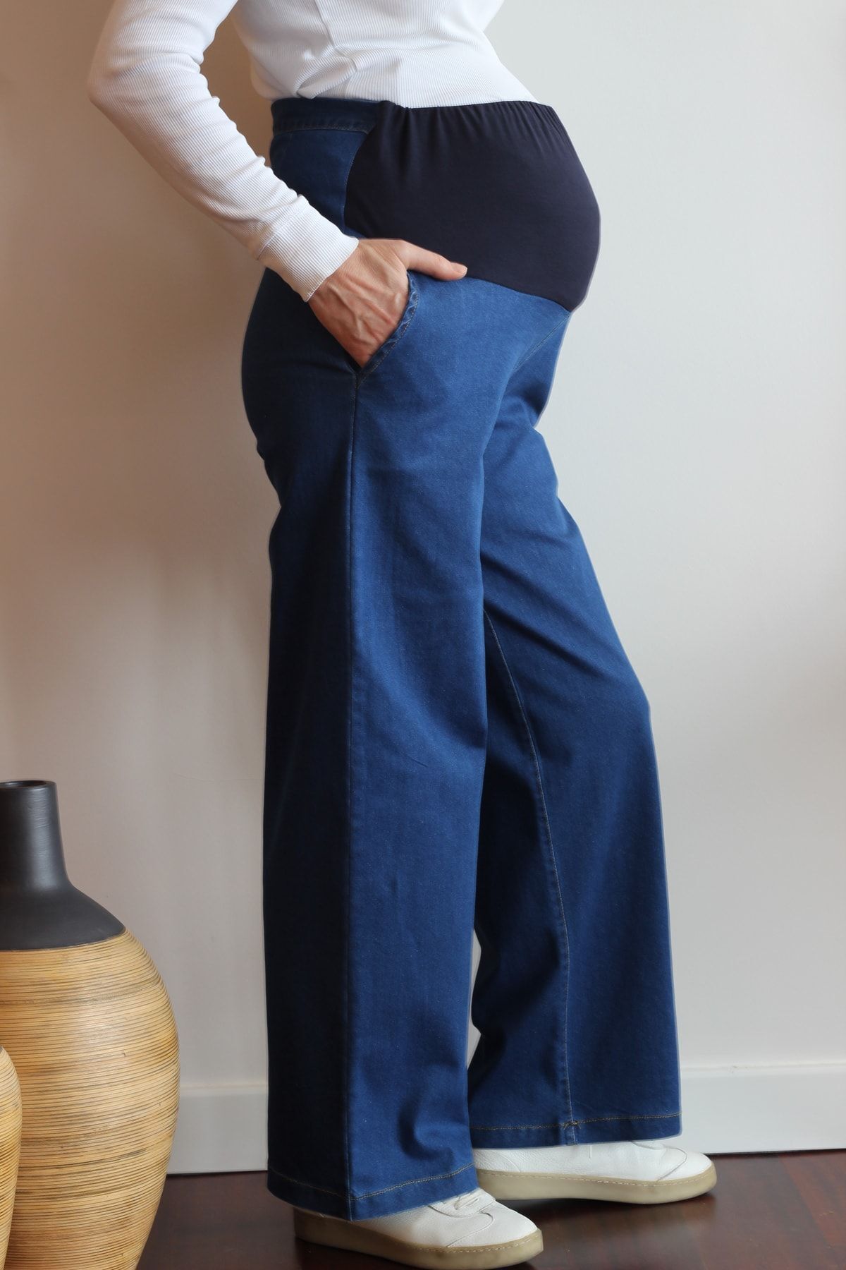 Tria Geniş Paça Kot Hamile Pantolon fotoğrafı 4 (önizleme)