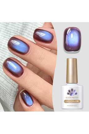 Born Pretty Colored Cat Magnetic Gel Indigo Eggplant/Kutup Işıltısı Kedi Gözü...