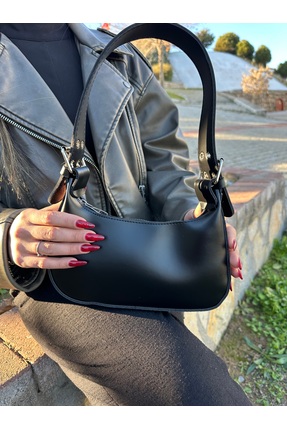 Generic Oval Baget El ve Omuz Çantası Siyah