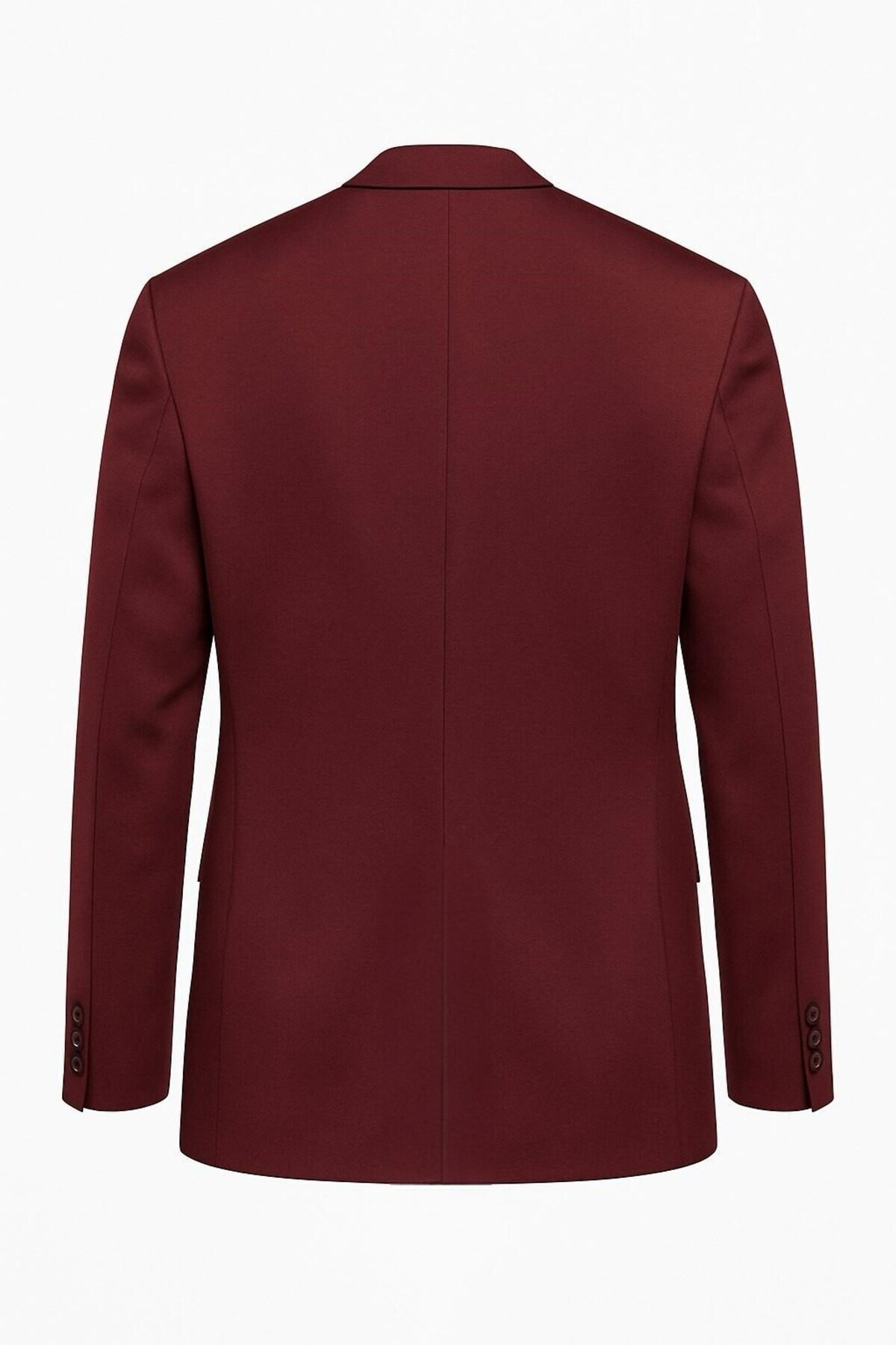 Plus Scorpion Bordo Erkek Tek Düğmeli Blazer Ceket, Dokulu Kumaş, Çift Yırtmaçlı Şık Tasarım görsel 2
