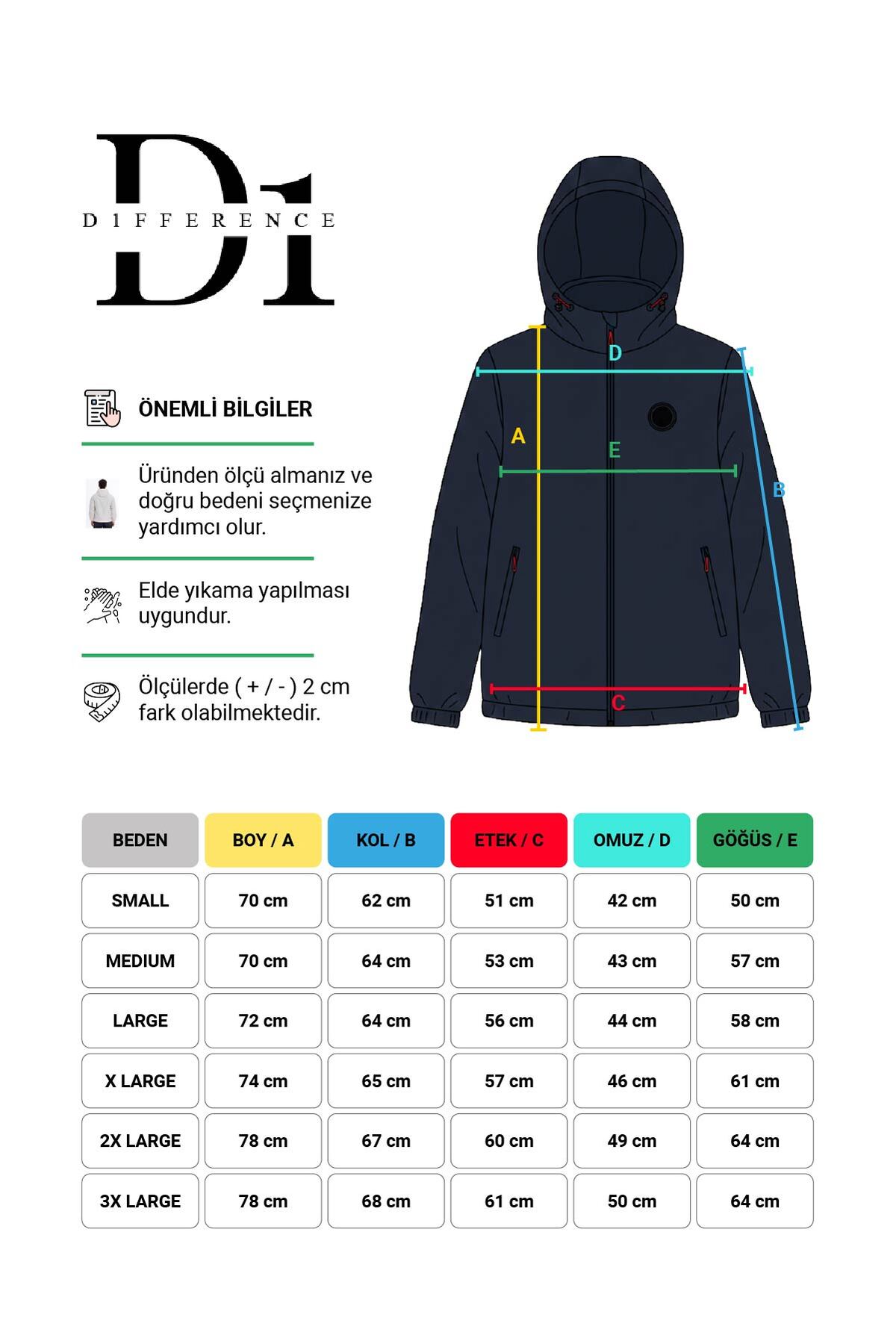 Goccix  Erkek Kapüşonlu Su ve Rüzgar Geçirmez Cepli İçi Astarlı Ultra Hafif Mevsimlik Yağmurluk - Görsel 6
