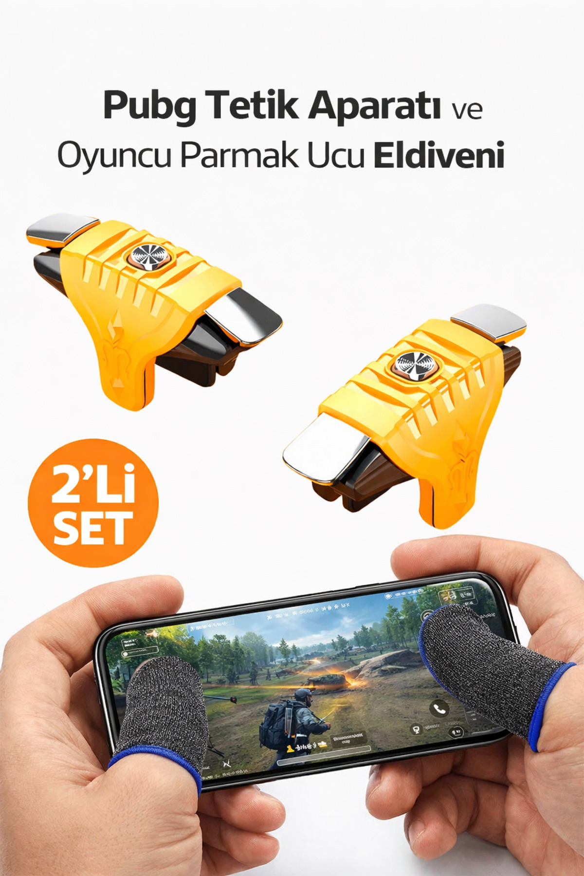 1 Pair Pubg Trigger Metal Fire Key Clic Tone+1 Pair Finger Anti Sweat High Performance Gloves