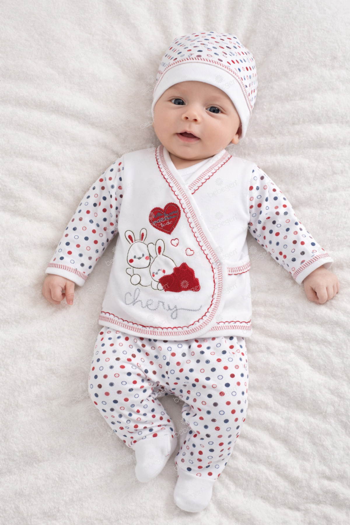 Chery Kırmızı 7 li Bebek Hastane Çıkış Seti