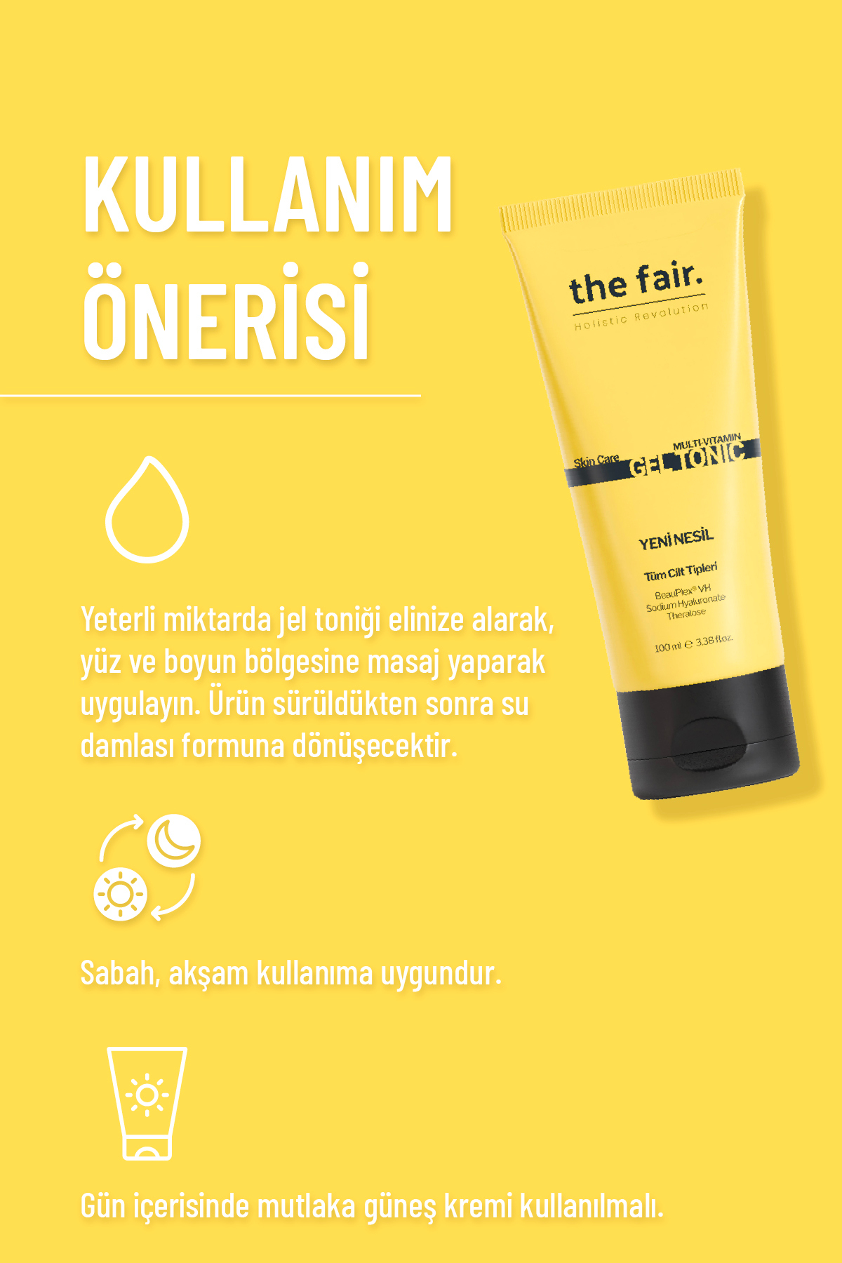 Multi Vitamin Jel Tonik Tüm Cilt Tipleri İçin Nemlendirici ve Ferahlatıcı Cilt Toniği 100 ml — TYC3XMD9MN169633400215058 — تصویر 4 از 5
