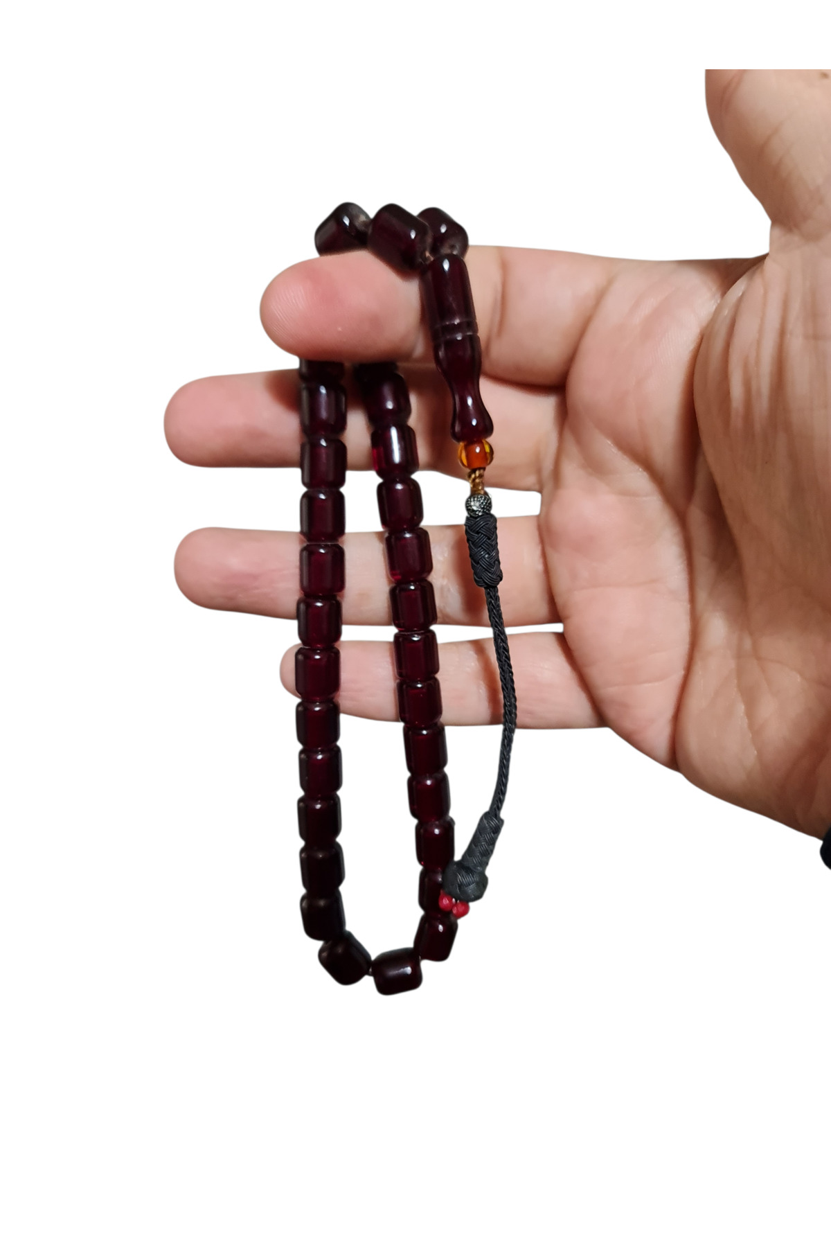 1000 Sterling Silver Trabzon Kazaziye Tassel Fire Amber Rosary