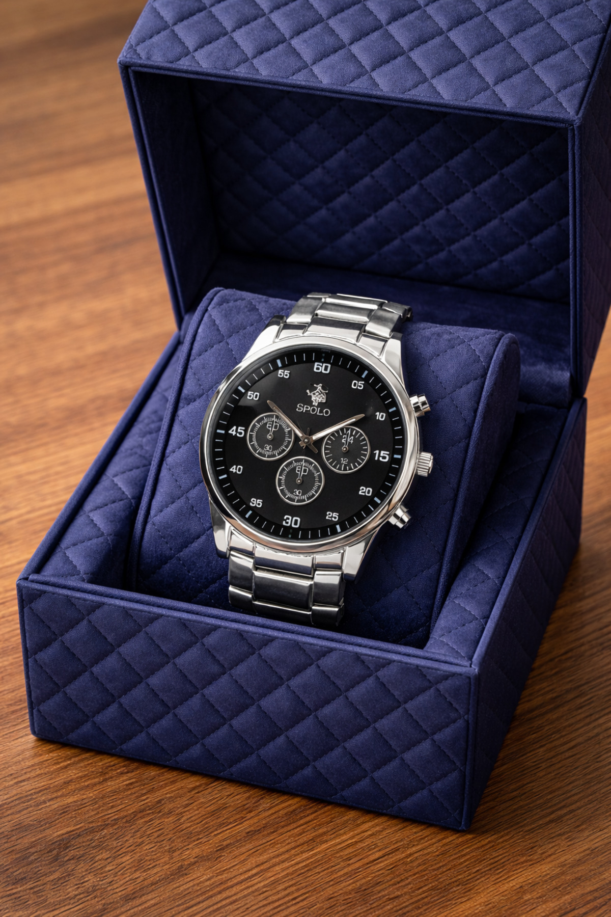 S.POLO  MARKA GÜMÜŞ RENK ERKEK KOL SAATİ SEVGİLİLER GÜNÜ HEDİYESİ - Görsel 4