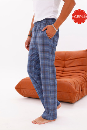 Pijamasoft Pamuklu Cepli Ekose Baskılı Beli Lastikli Şık Ve Rahat Erkek Pijam...