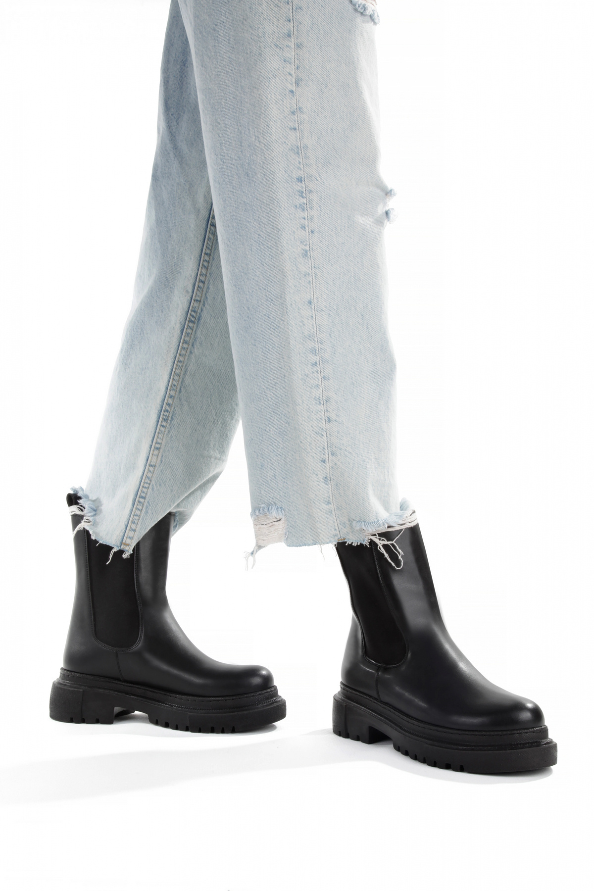 Karanshoes Lio Shoes Siyah Termo Kaymaz Yandan Fermuarsız