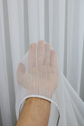 MebelPort Curtain Tül Perde balık sırtı desenli simli 1/3 pileli (korniş için)