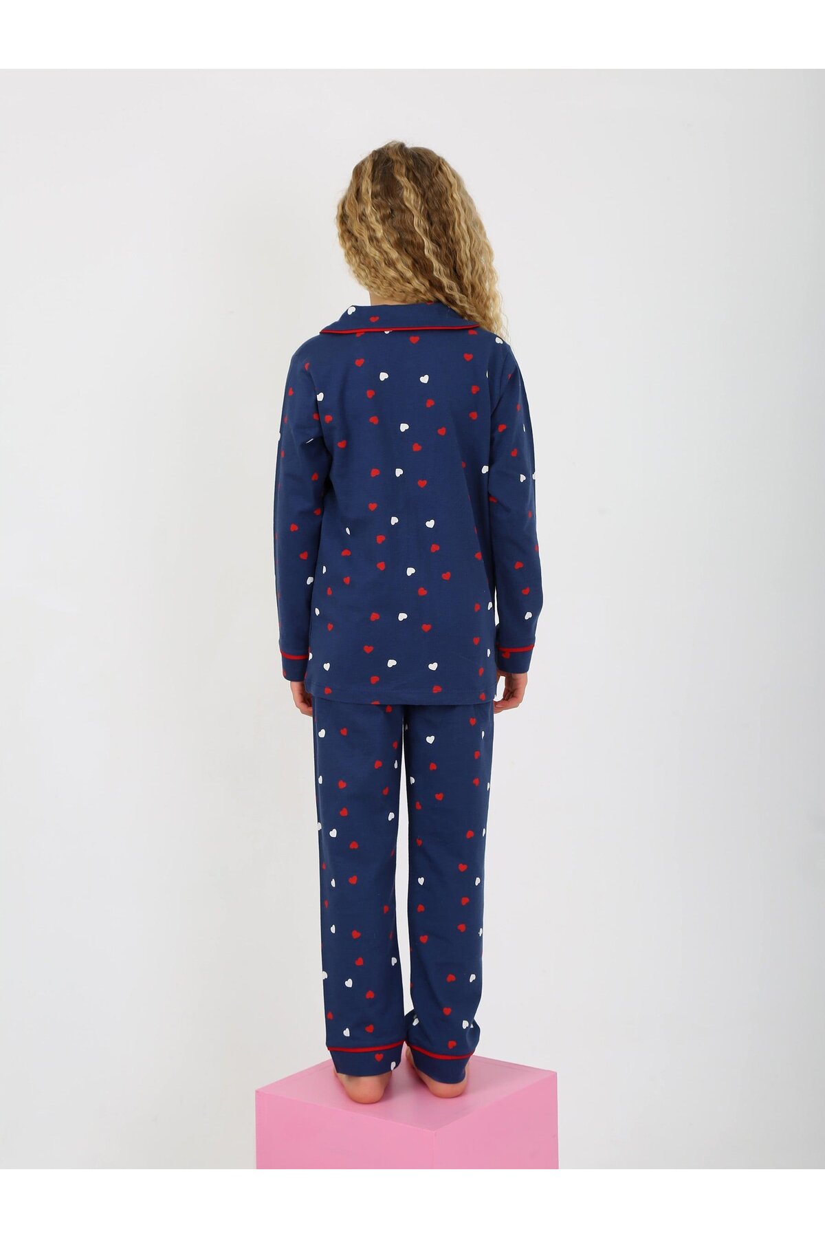 vitmo Kız Çocuk Uzun Kollu %100 Pamuklu Düğmeli Pijama Takımı Lovely fotoğrafı 4 (önizleme)