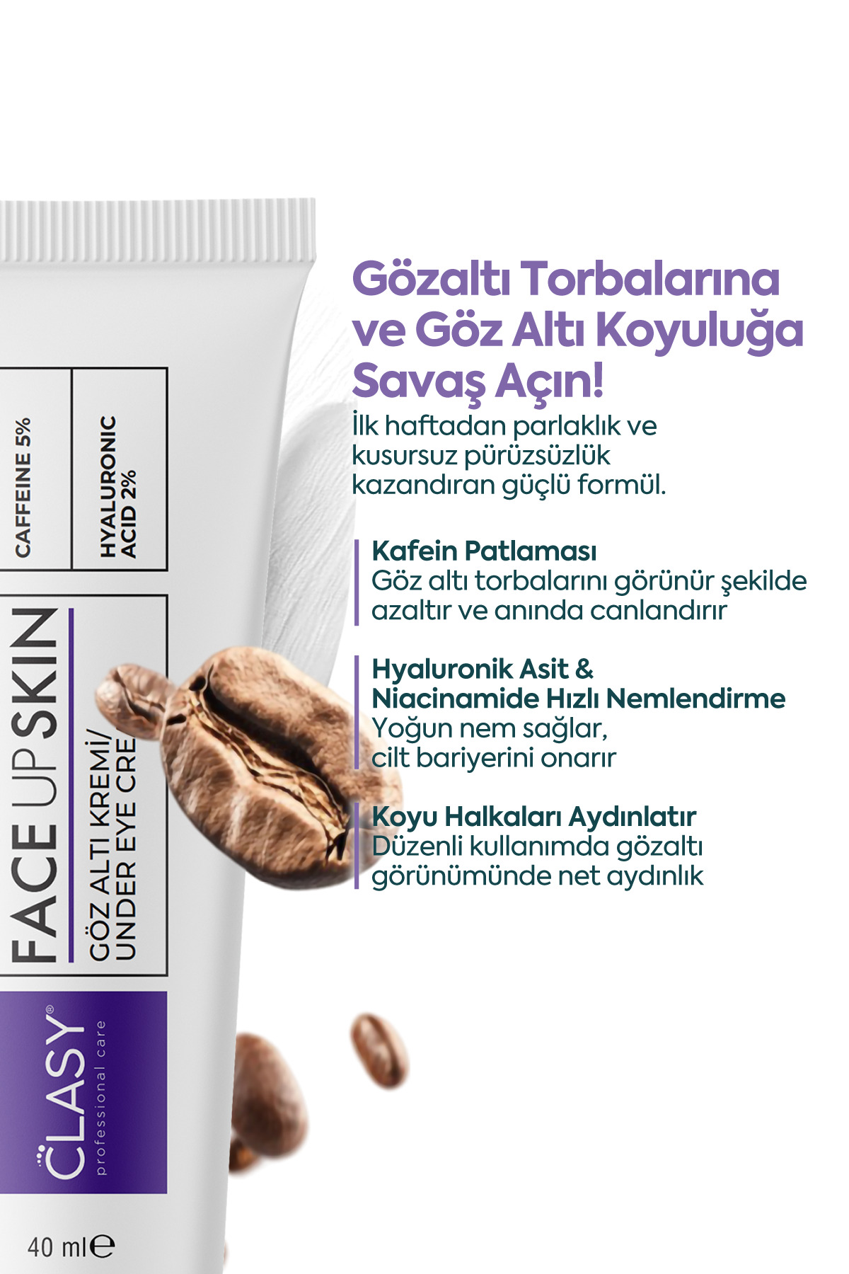 Face Up Skin Göz Altı Kremi, Göz Altı Morlukları Ve Göz Altı Nemlendirici 40ml — UnderEye Cream 40 mL — تصویر 2 از 8