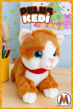 viyol marketim Peluş Sesli Miyavlayan Kedi Oyuncak 35 cm – Uyku Arkadaşı Yumu...