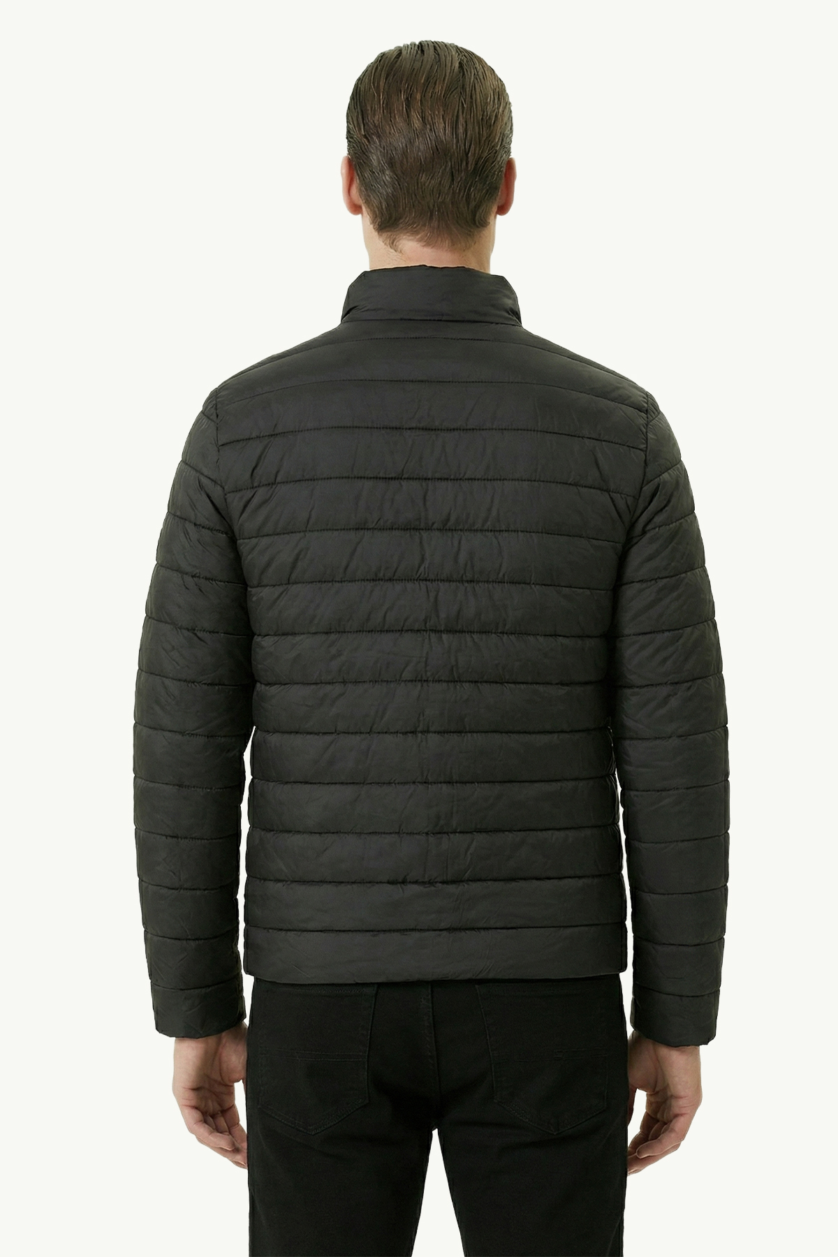 D1fference  Erkek İçi Astarlı Su İtici Rüzgar Geçirmez Hafif Elyaf Dolgulu Dik Yaka Spor Şişme Mont - Görsel 5