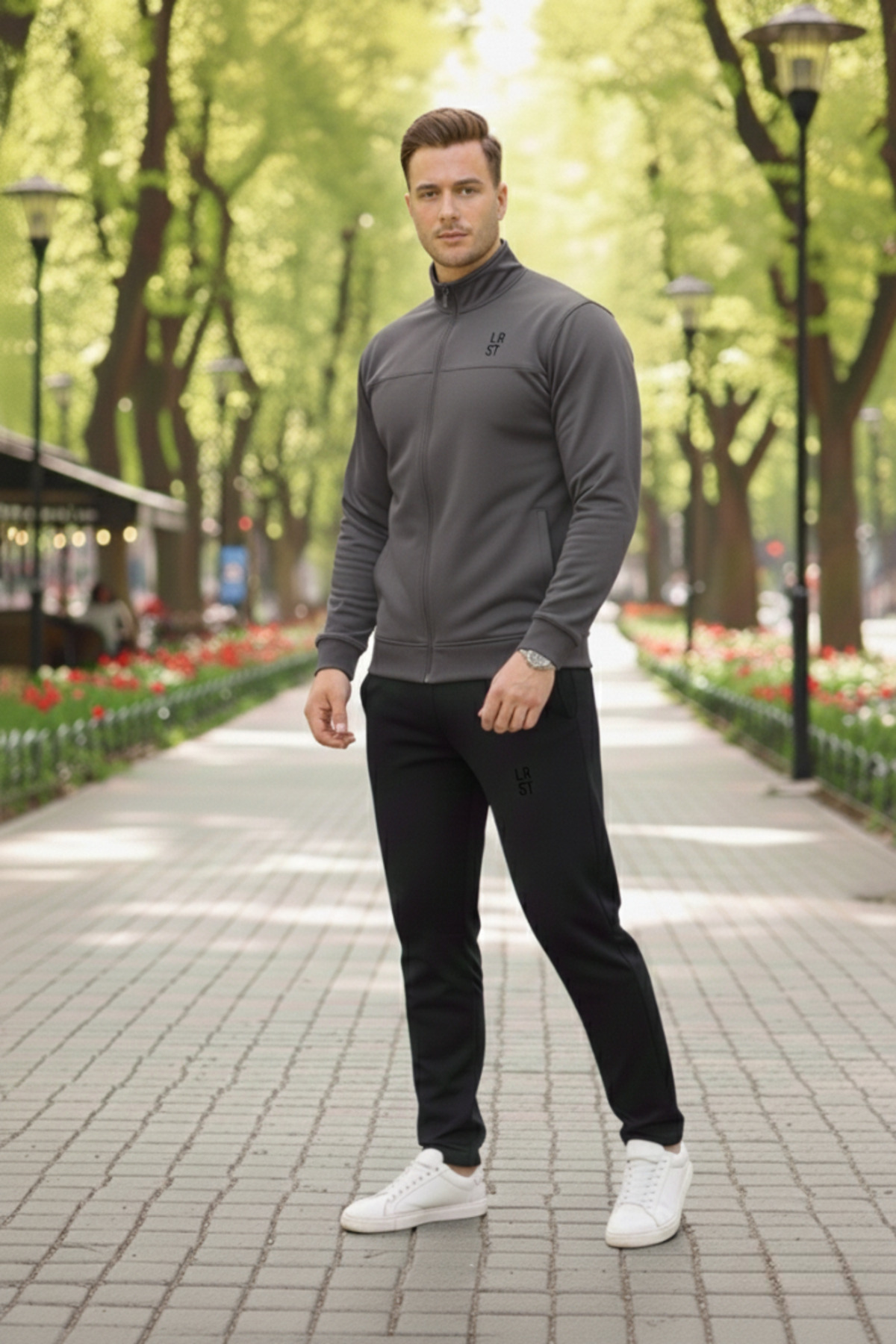 Men's Relaxed Smoked Tracksuit - 85752