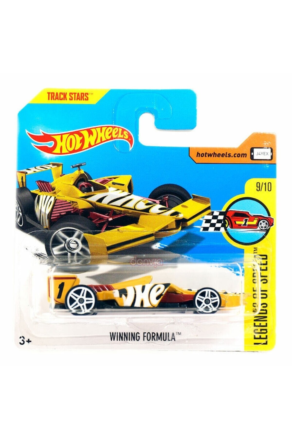 Masinuta Metalica Hot Wheels, Winning Formula, Colectia Legends Of Speed - Editia 2017, Galben, 1:64