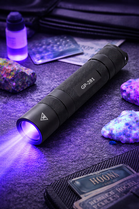 TAREZ GP-281 Şarjlı Mor UV Işık El Feneri 365 NM | Doğal Taş, Leke, Oje Kurut...